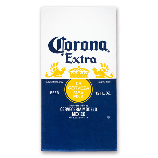 Corona Logo Beach Towel 30 x 60 inch 100% Cotton Beer Label Pool Towel, Travel, Camping, Lake (30" x 60", Blue)
