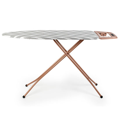 Beldray LA031596ROSEFEU7 Ironing Board - Folding Collapsible Ironing Table, Adjustable Iron Rest, 7 Height Options, Thick Underlay for Smooth Press,