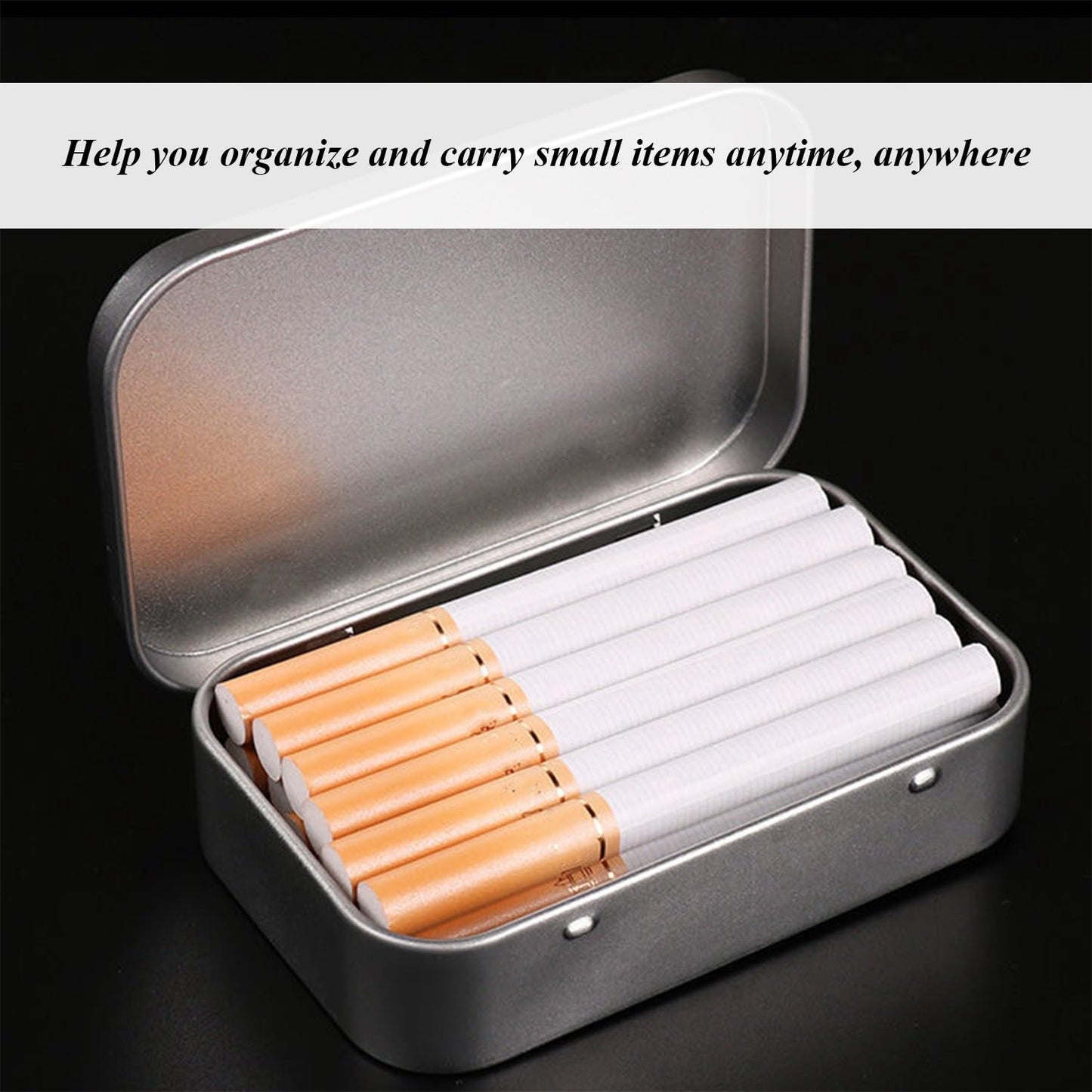 UBSIUH 6 Pieces Rectangular Iron Box, Mini Portable Storage Box, Small Items Storage Box, Home Accessories, Travel Supplies.
