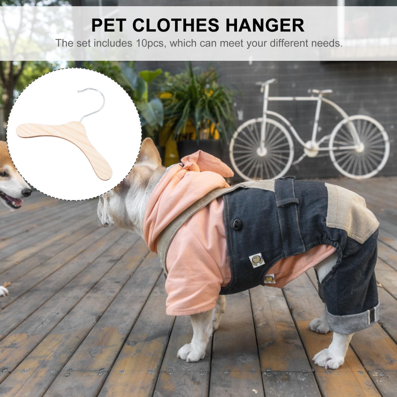 Tomaibaby Pet Dog Clothes Hanger: Solid Wood Mini HangerSS - 10PCS Non Slip Baby Coat Hangers - Clothing Rackfor Pet Dogs, Cats, Babies