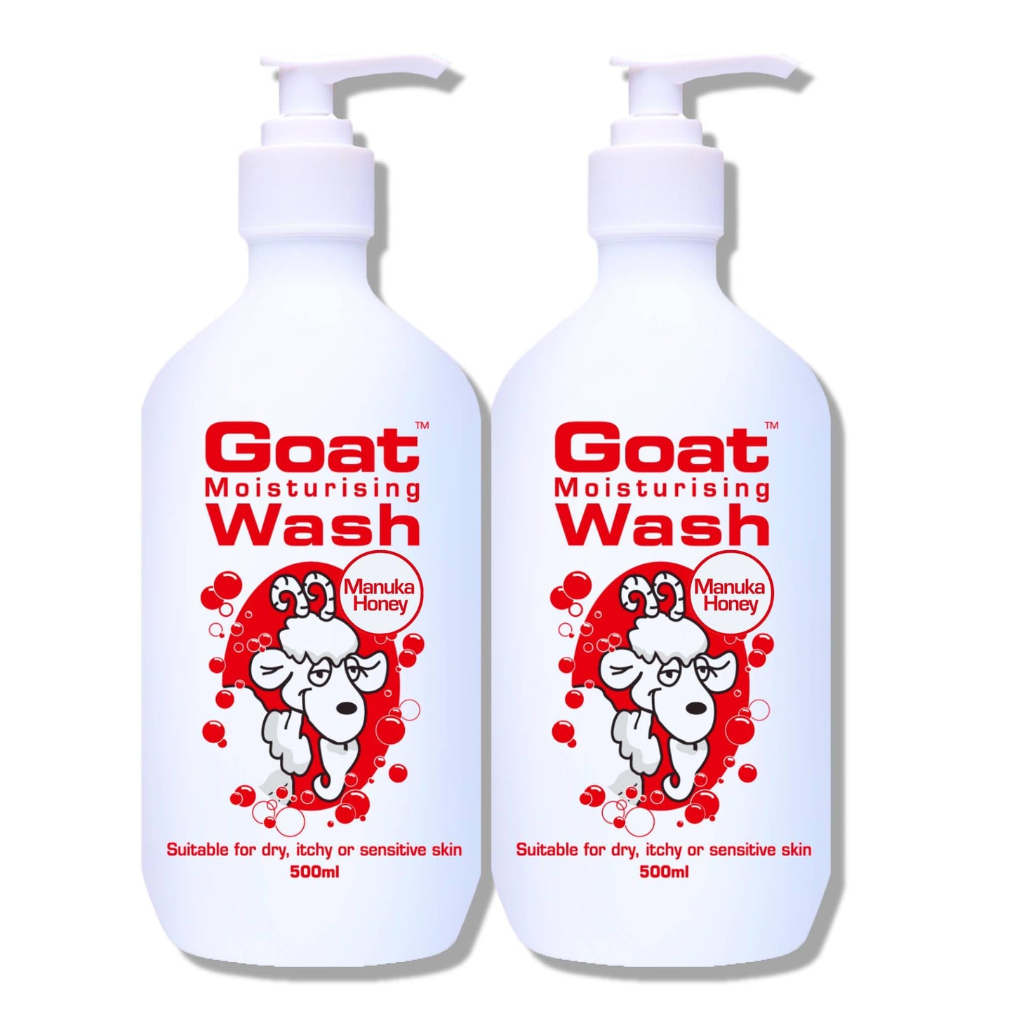 Goat Milk Soap Moisturizing Body Wash Value Duo Pack 16.9 oz - Body Wash to Revive your Skin - Manuka Honey