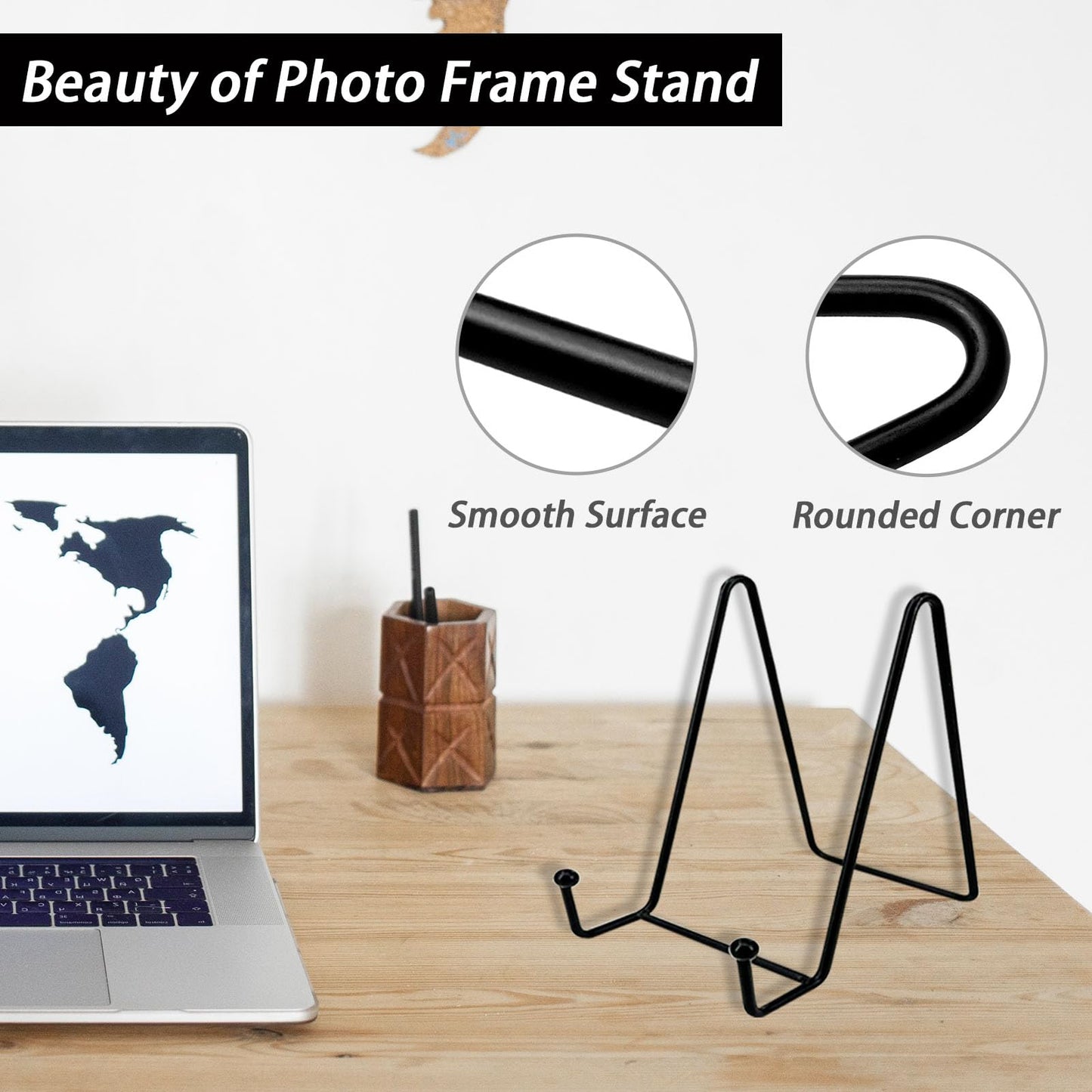 XHMAXE 4.3 Inch Metal Plate Display Stands Tabletop Holders 4 Pack