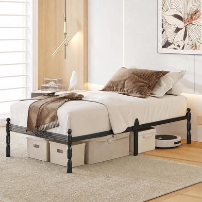 APEXTELLA HOME Single Bed Frame 3ft Vintage Style Metal Platform Bed Frame Anti-Slip Stoppers