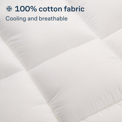 Niagara Cotton Single Mattress Topper - 2.5 cm Thick Breathable Pillow Top Mattress Pad for Back Pain Relief - Pocket Topper Fits 20-50 cm Mattress