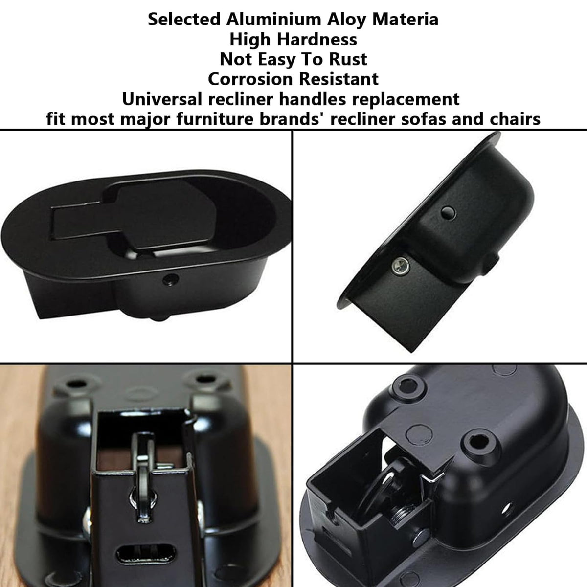Wjelet Universal Recliner Cable Replacement - 2 Pcs Black Recliner Handle Pull Handle for Sofa Chair, Fits Ashley Major Recliner Brands