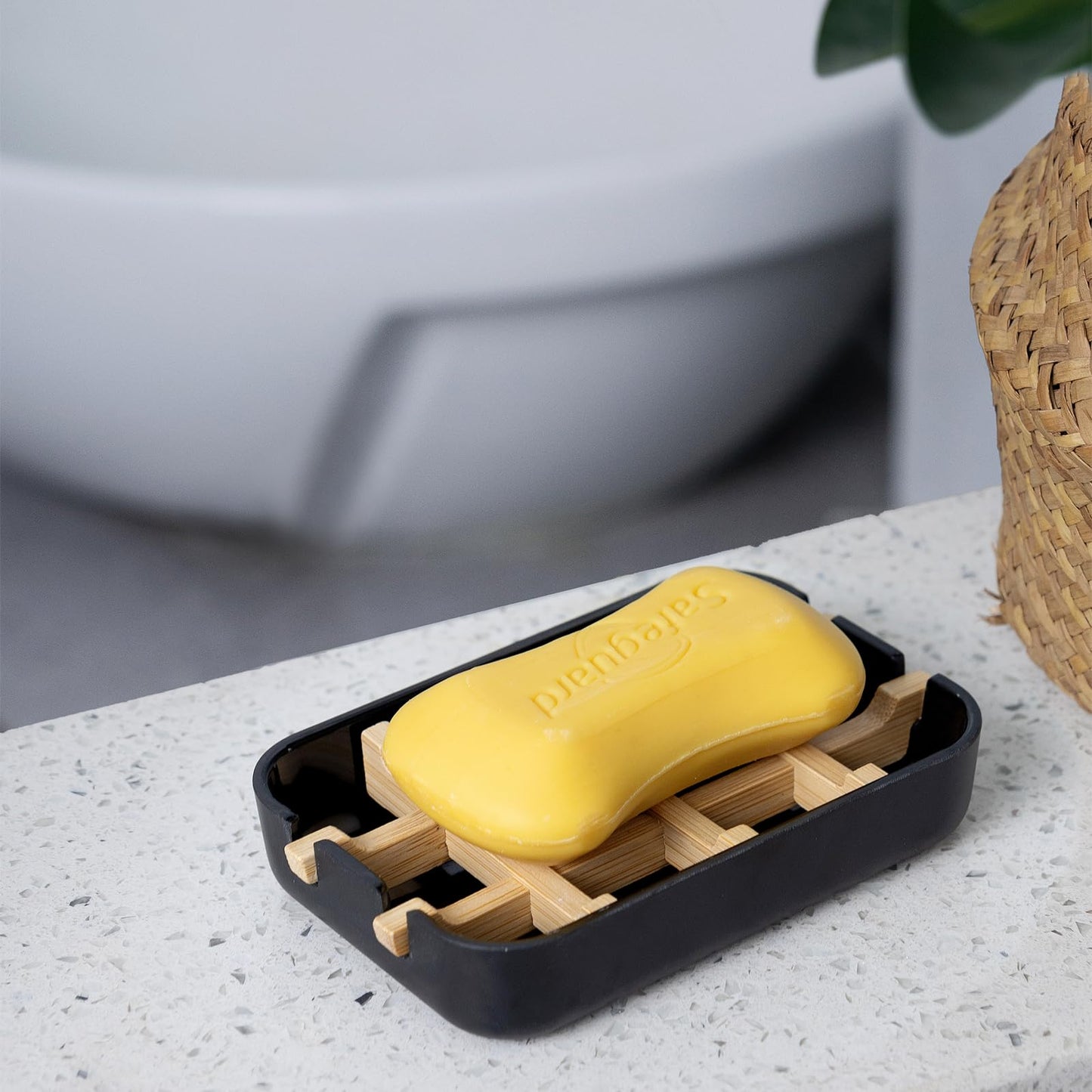 Ninebendstreams Bamboo Fiber Soap Holder and Soap Dish Combination