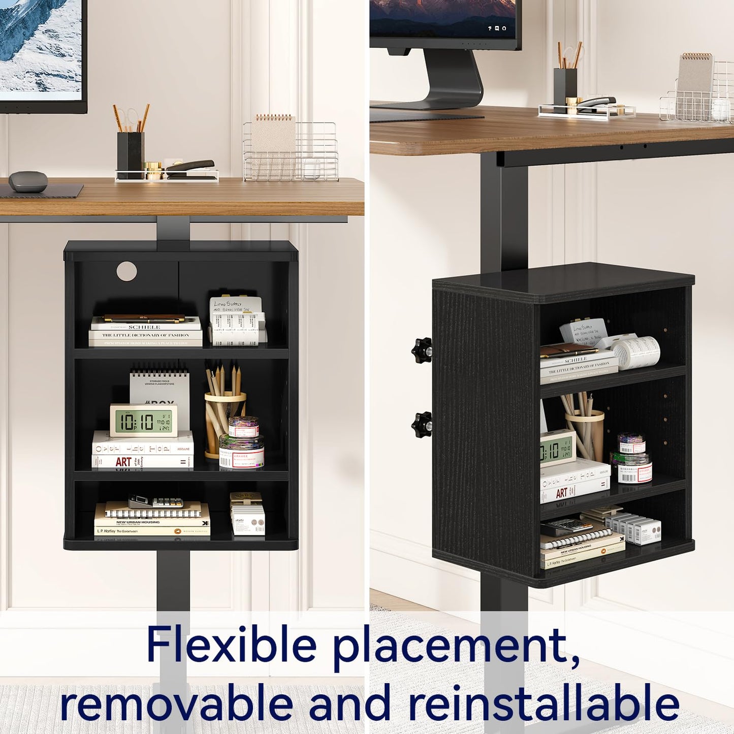 IBUYKE Under Desk Storage Cabinet Clamp on Desk Legs Shelf UTMZ012B