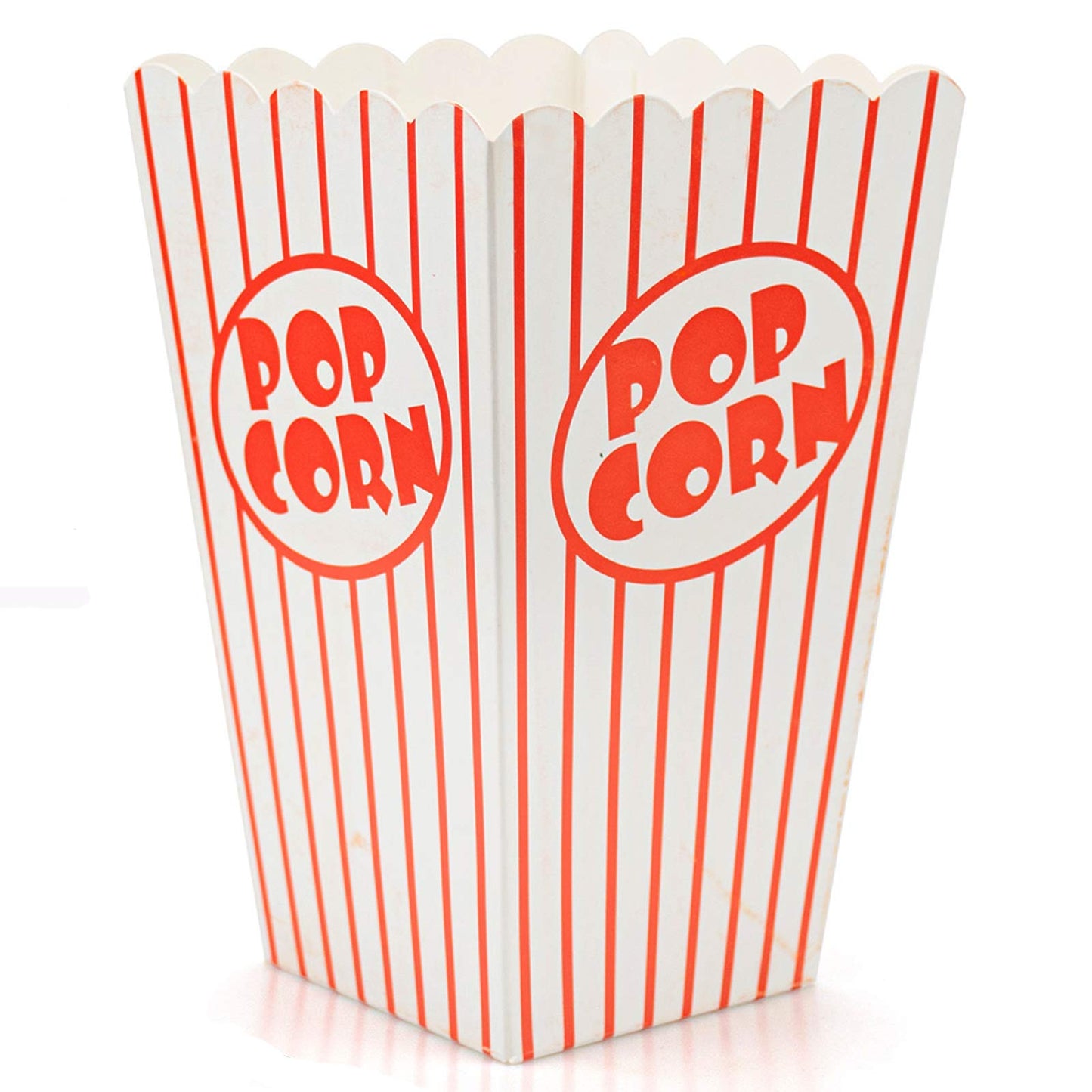 100 Pack Open-Top Popcorn Box, 16x10cm Popcorn Favor Boxes, Striped Paper Candy Container for Birthday Theater Themed Parties Movie Nights Carnivals