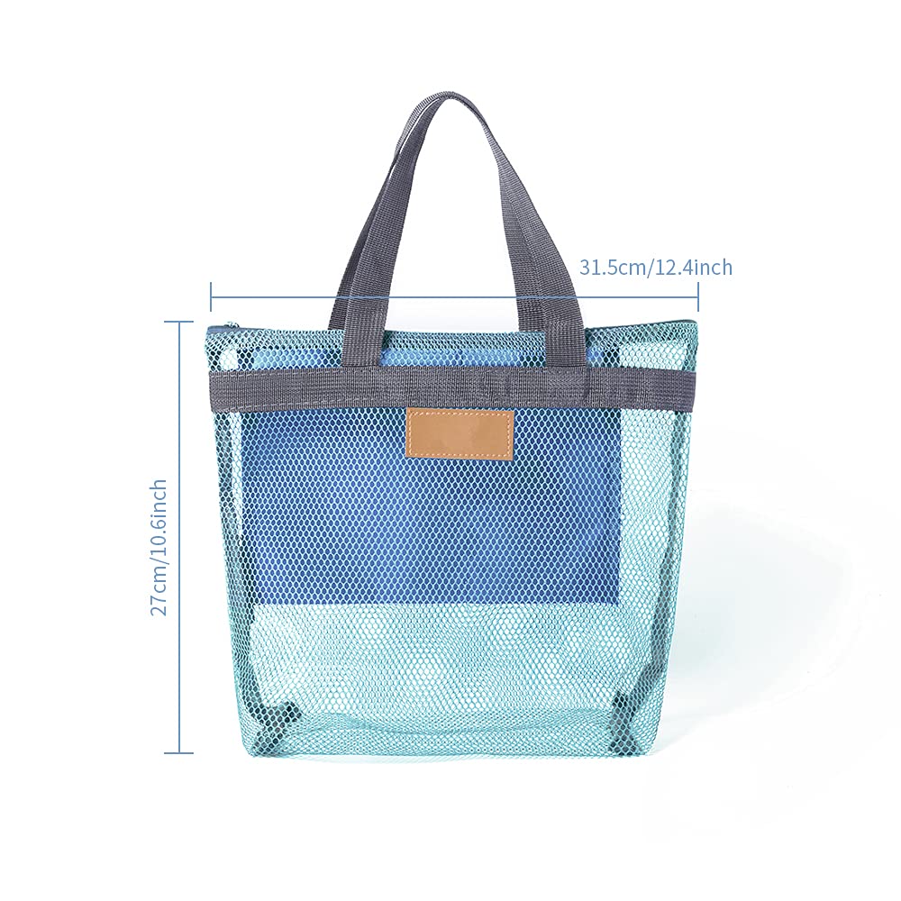 Pebipoo Mesh Shower Caddy Bag, Quick Dry Portable Tote Bag and Inner Pocket, Lightweight Bath Organizer for College Dorm Bathroom, Swimming, Gym