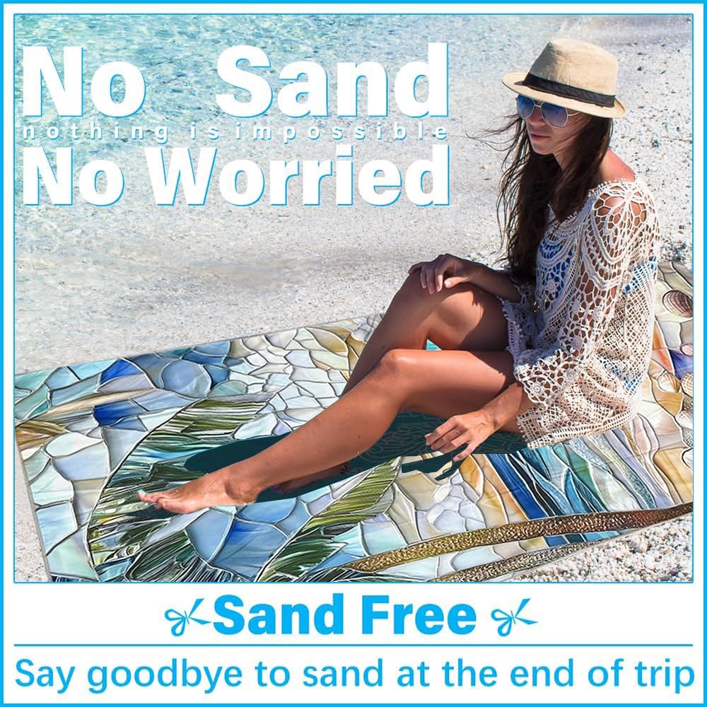 JAODFK Microfibre Beach Towel 71"X32" Quick Dry Lightweight Sand Free Extra Large Thin Towels Travel Essentials For Adults Womens Swim Bath