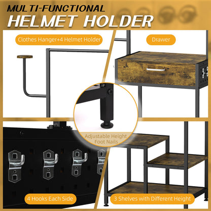 tonchean Motorcycle Helmet Stand with Drawer
