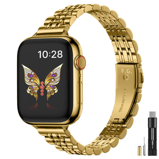 Fullmosa Slim Metal Straps Compatible with Apple Watch Straps 42mm(Series 11/10) 41mm 40mm 38mm for Women, Stainless Steel Thin iWatch Bands for SE 3
