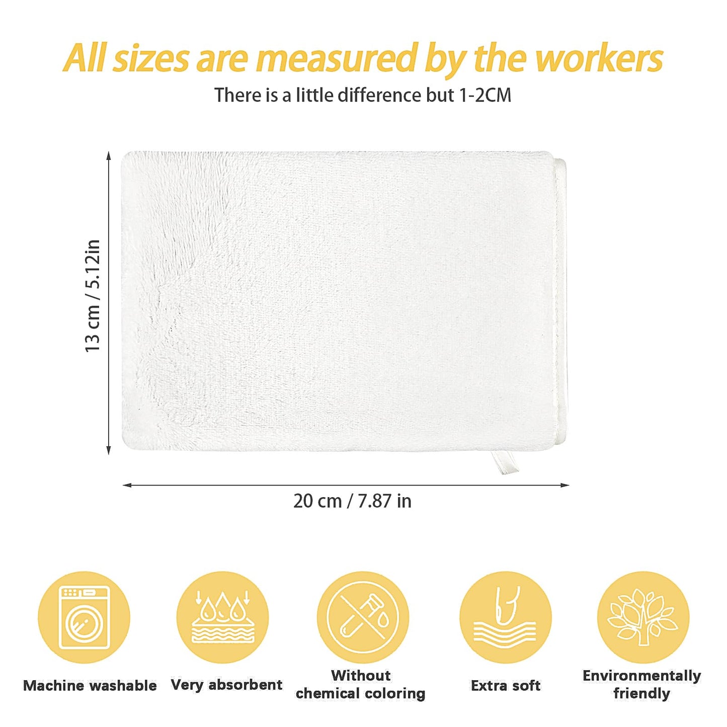 PHOGARY 6 Pack Microfiber Flannel Face Cloths Face Body Wash Cloth, Super Absorbent & Soft Facial Mitts, Reusable Makeup Remover Wash Gloves
