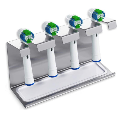 WIETRE stainless steel toothbrush holder with drip tray | compatible with Oral-B, iO, Philips Sonicare, Waterpik