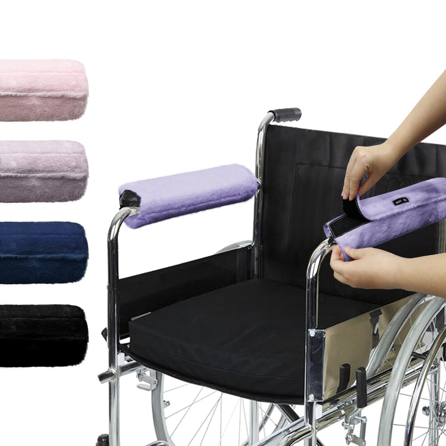 SPRING SEAON Wheelchair Armrest Pads Covers Fuzzy Desk Chair Arm Pads Soft