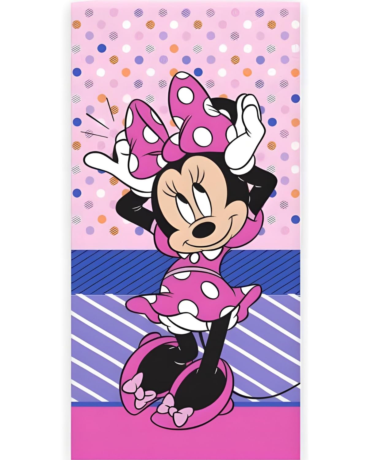 BrandMac Disney Minnie Mouse Beach & Bath Towel 70x140 cm, 100% Cotton | Soft & Absorbent Kids Bath & Swim Towel