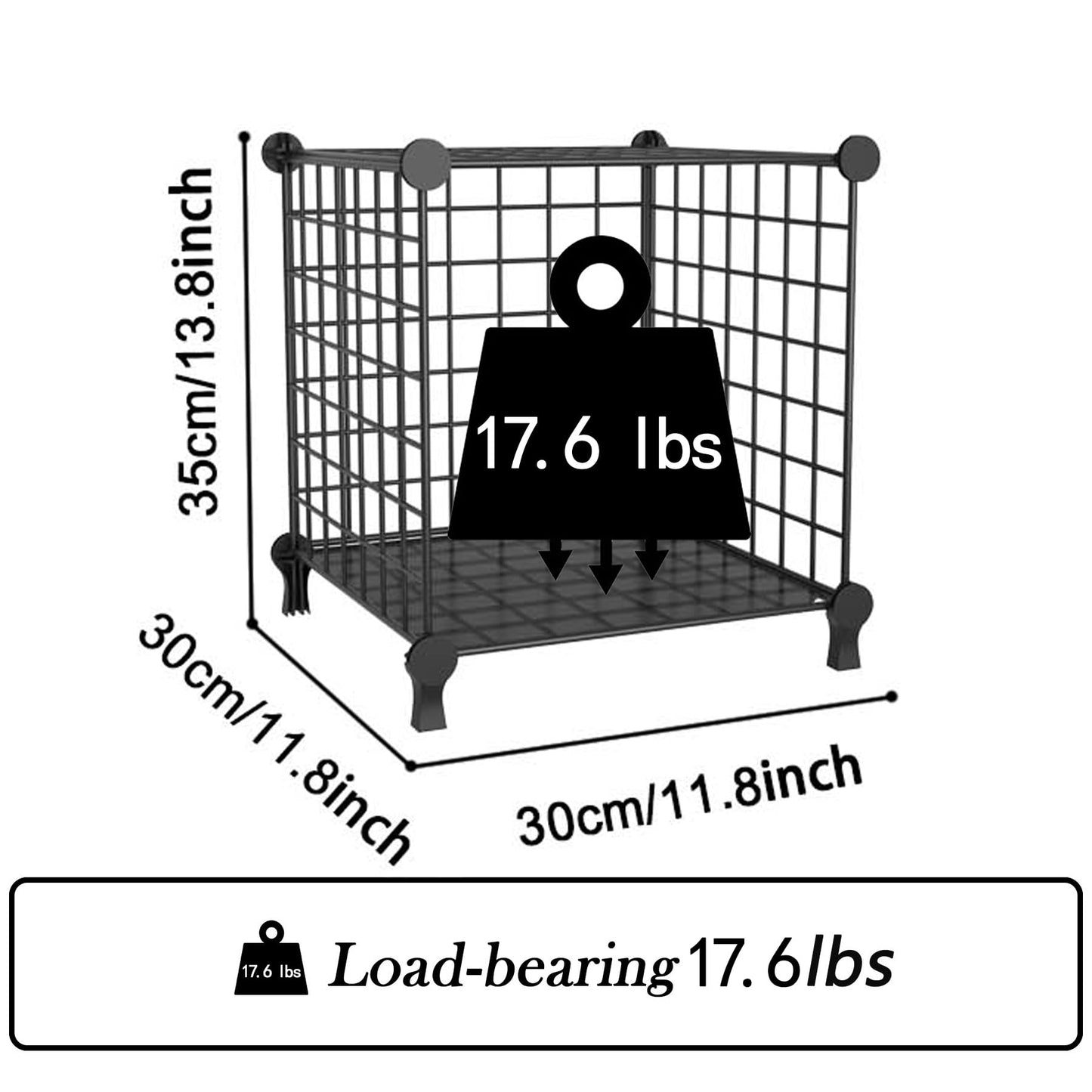ATTDETJL Cube Storage Unit, Metal Shelving Unit with DIY Bookshelf, Black
