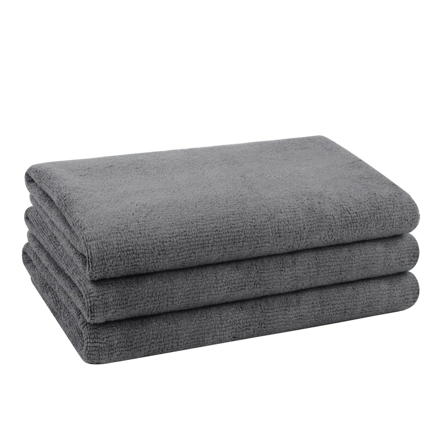VIVOTE Microfiber Hand Towels with Hanging Loop Grey Bathroom Hand Towel