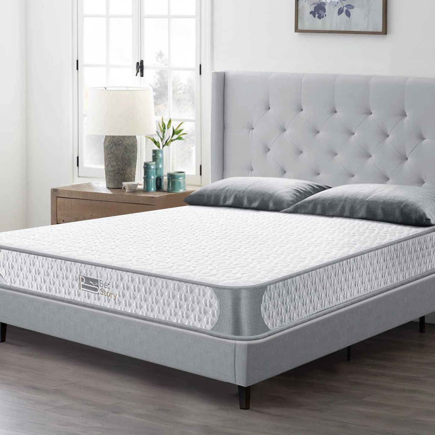BedStory Silver Double Mattress, Foam & Coil Spring, Medium-firm, 135x190x14cm