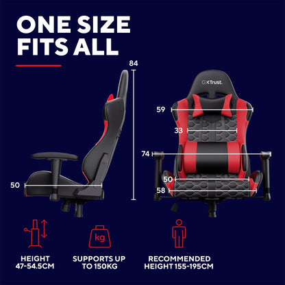 GXTrust Resto Gaming Chair Full 360° Rotatable Seating, Red