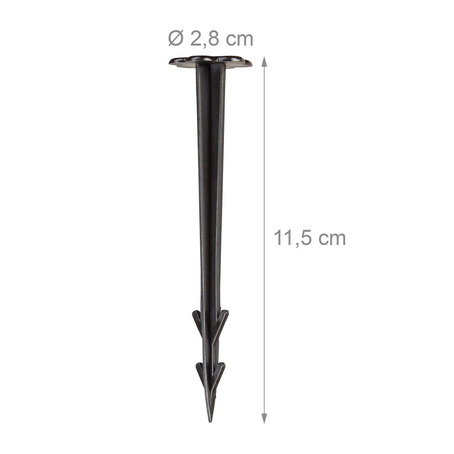 Relaxdays 11 cm Plastic Securing Pegs, Anchor Pins Set of 100, Weed Control Fabric Stakes, Black