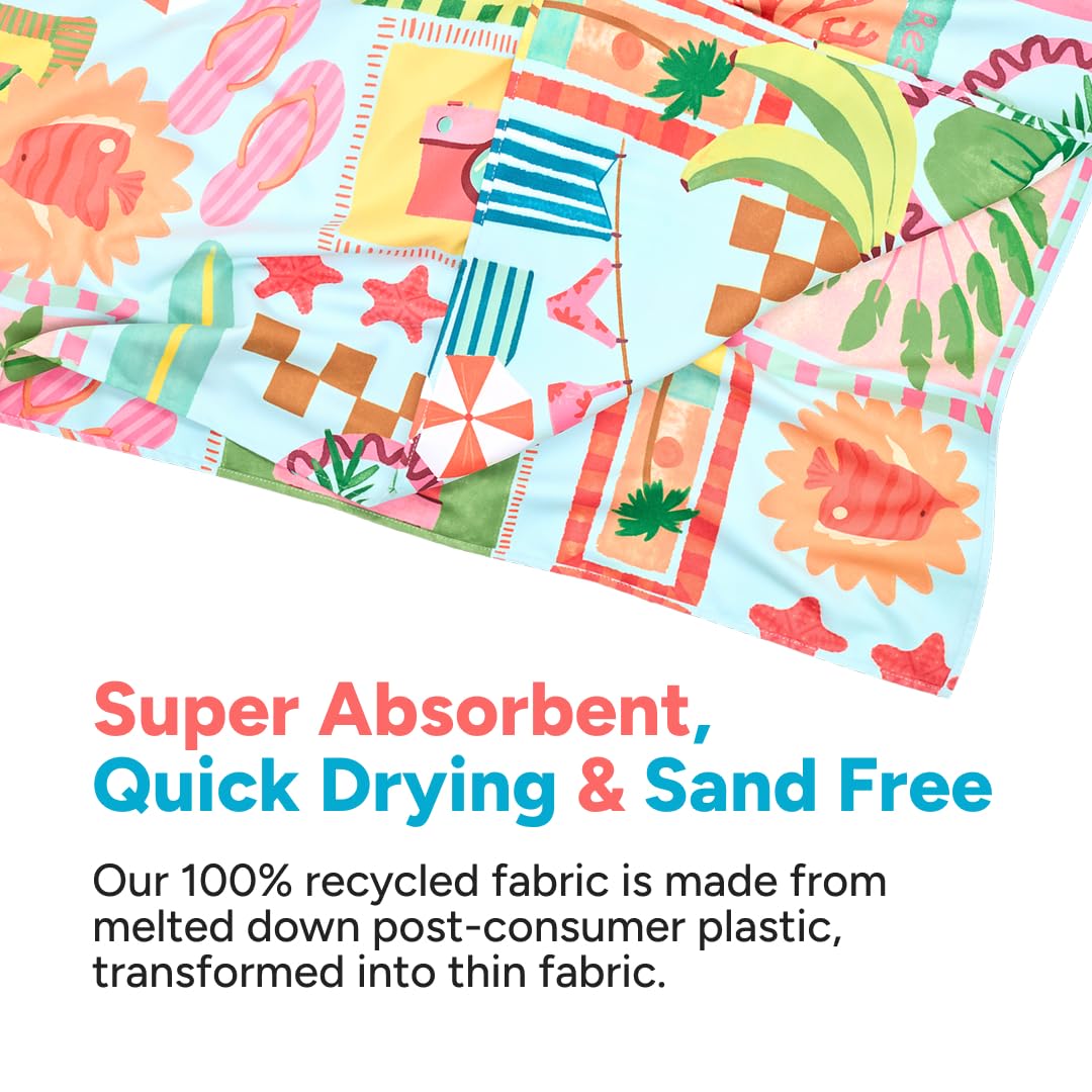 Dock & Bay Quick Dry Beach Towel - Wish You Were Here, Large