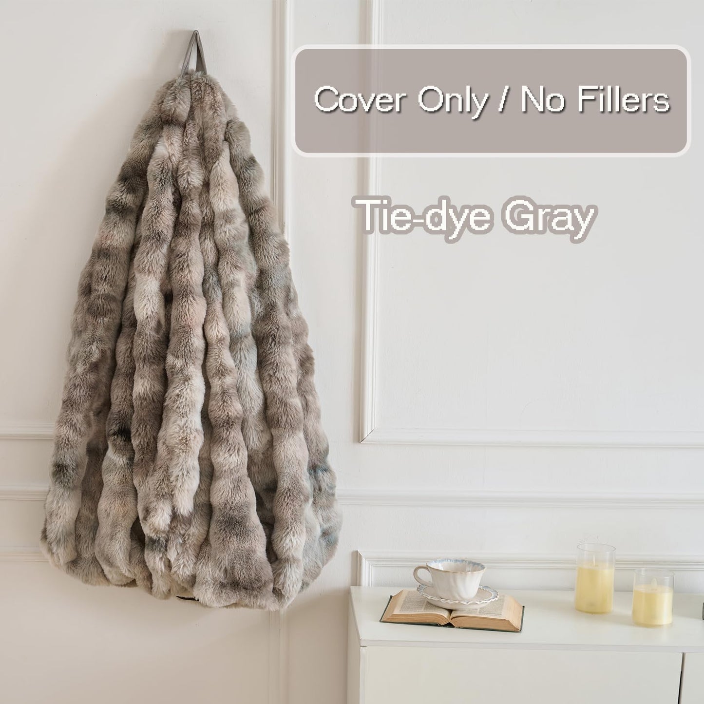 Fluffy Faux Rabbit Fur Bean Bag Chair Cover(No Filler),Cozy Shaggy Bubble Stuffed Animal Storage Large Bean Bag Cover for Bedroom Living Room,Fuzzy