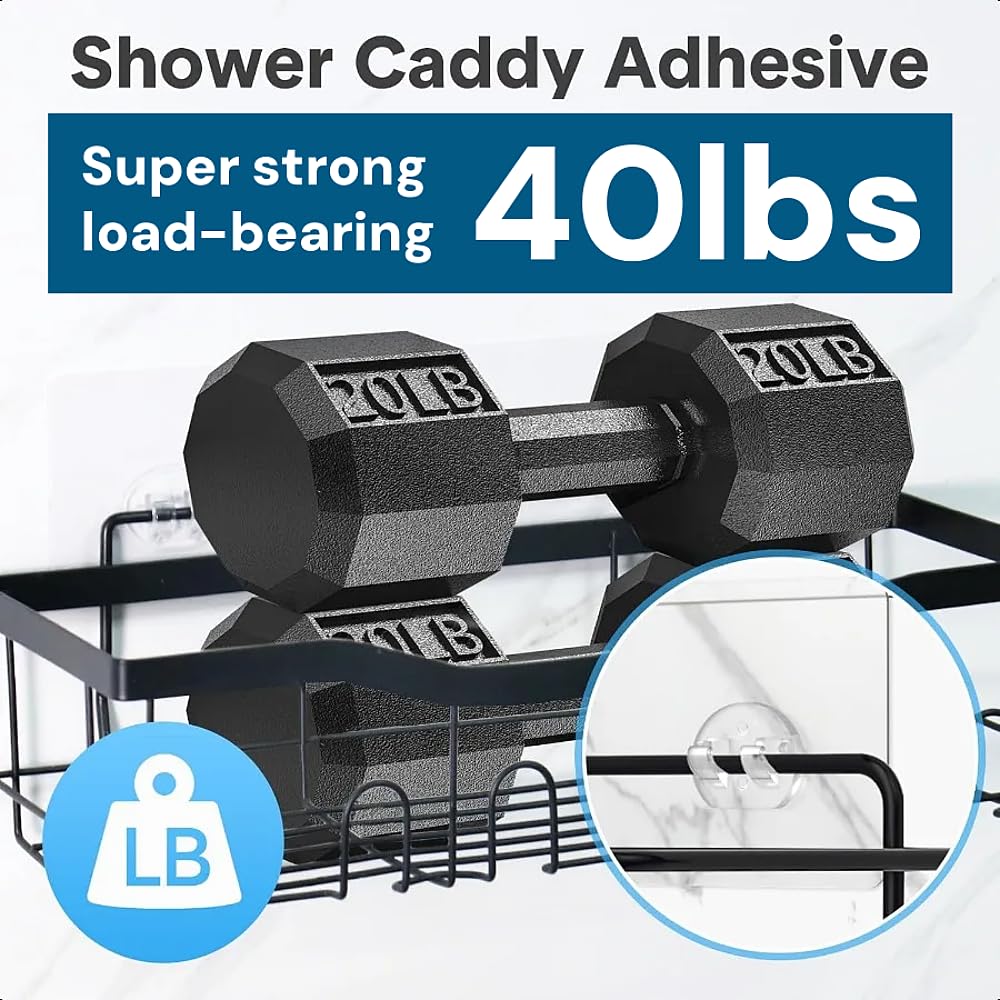 14Pcs Adhesive Shower Caddy Strips Waterproof No Drill Bathroom Shelf Hooks