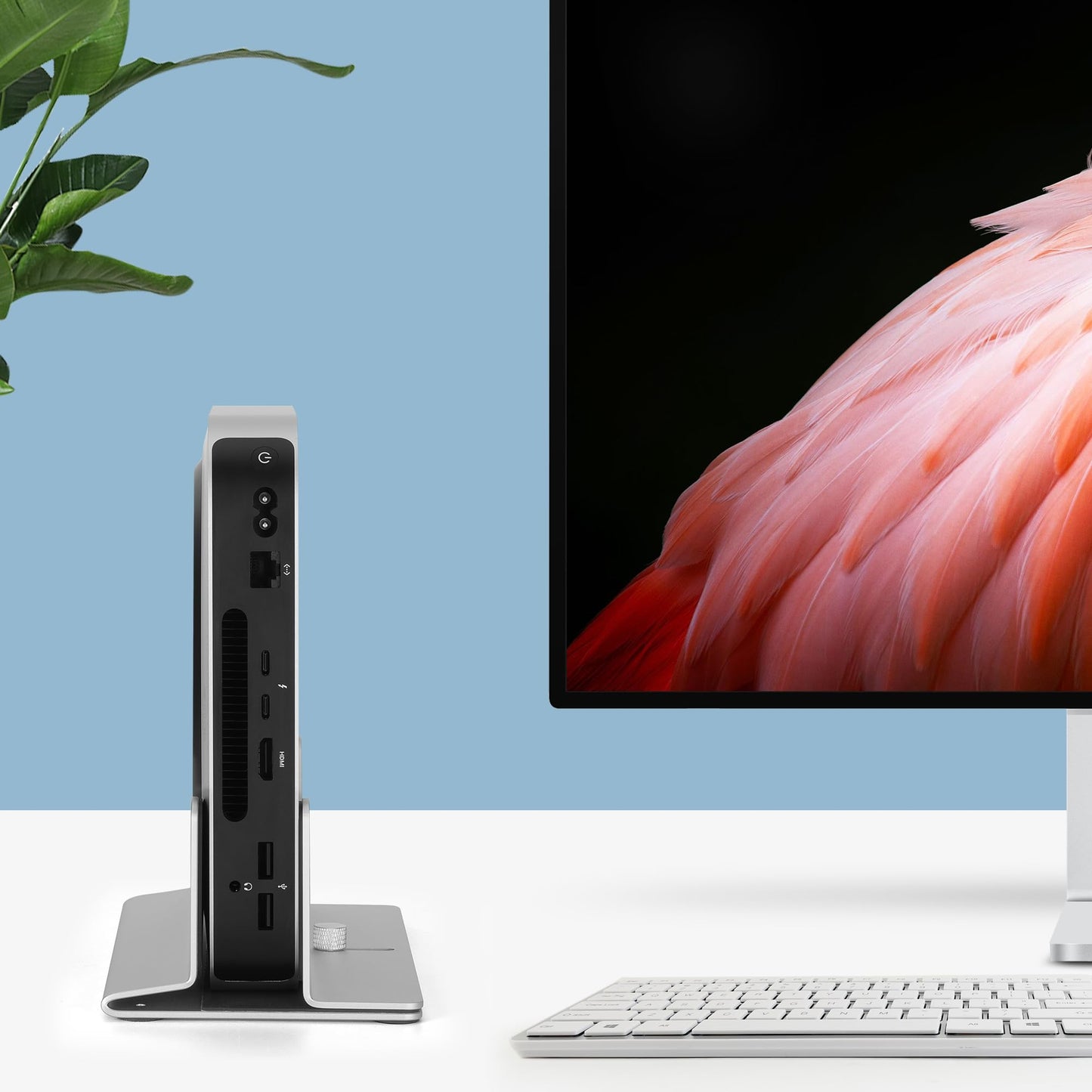 Psitek Adjustable Mac Mini Stand Aluminium Vertical Laptop Holder Desk Mount - Universal Fit for Mac Mini 2005-2023