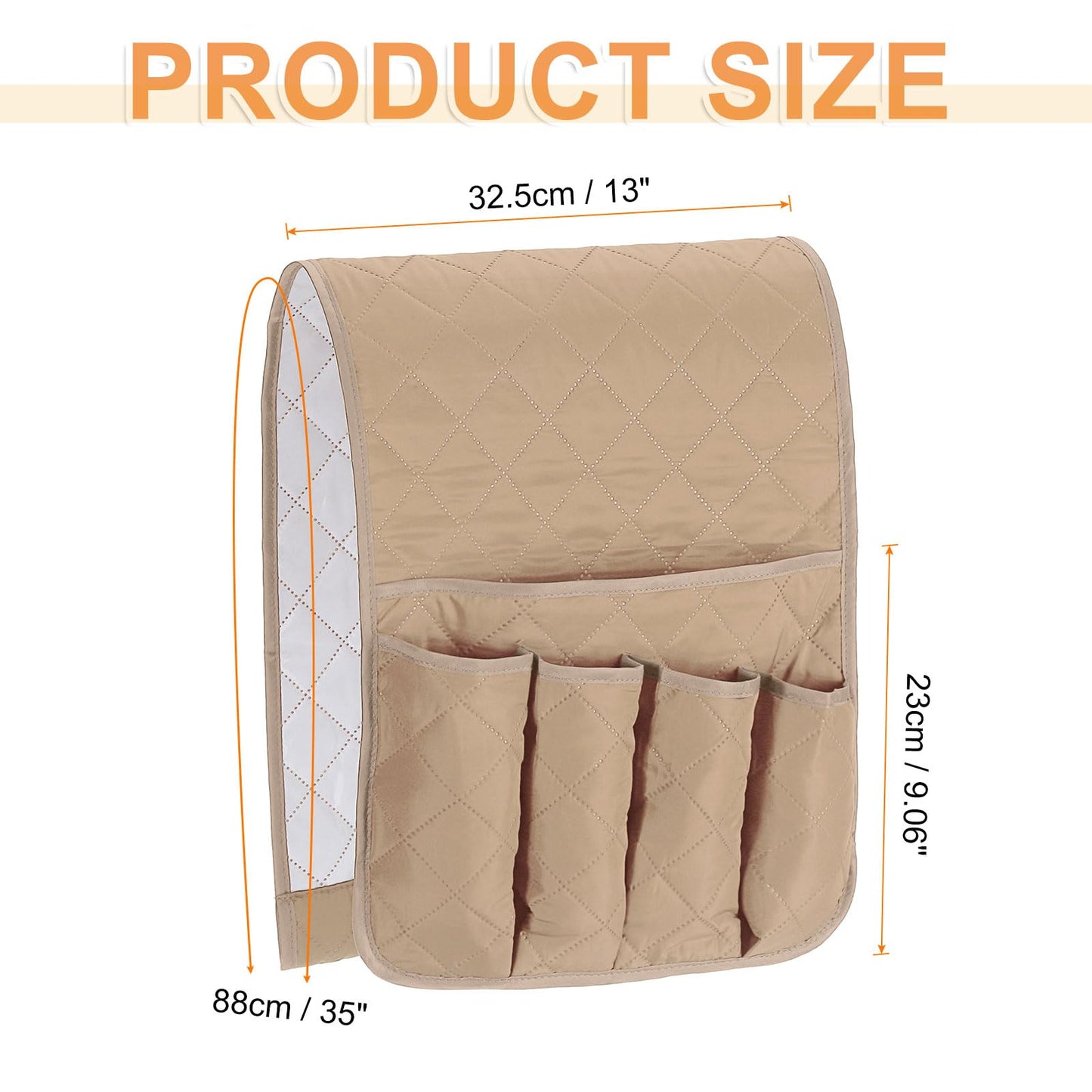 sourcing map 1 Pcs Recliner Armchair Caddy, Couch Armrest Organizer with 5 Pockets for Bedside Sofa Remote Control Holder Magazine Phone Book Glasses
