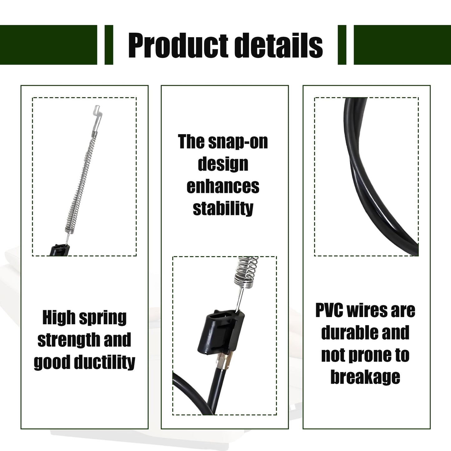 Manyugo 2PCS Recliner Chair Cable Replacement, Black
