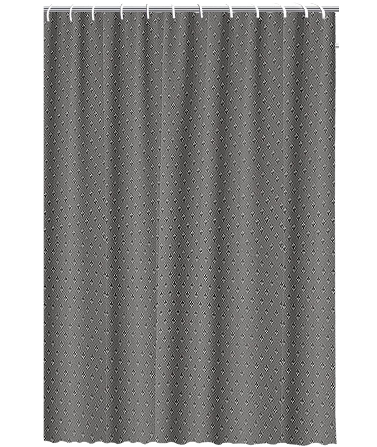 HTUK Waterproof Shower Curtains 180 x 180cm With 12 Hooks Mildew And Mould Resistant Fabric Shower Curtain 100% Polyester Diamond Pattern Shower