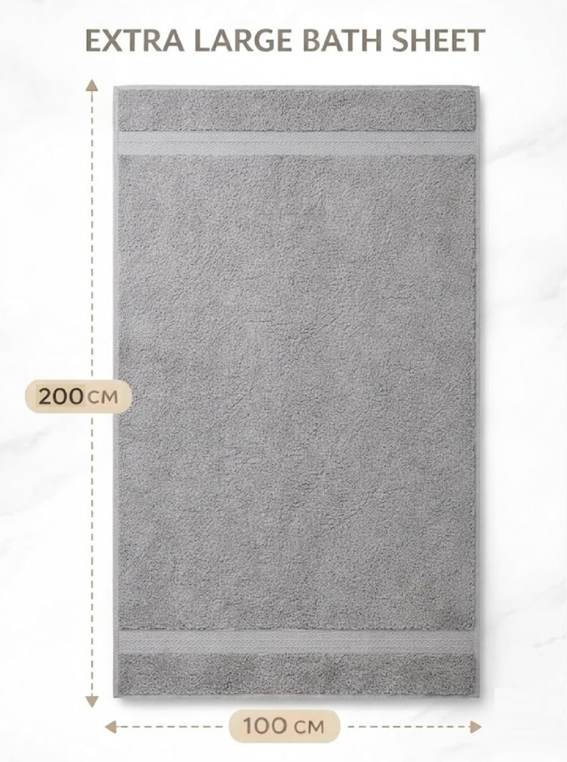 EDB 2X Extra Large Super Jumbo Bath Sheets Towels 100 cm W x 200 cm L Body Wrap Premium Quality 100% Egyptian Cotton Beach, Gym, Spa
