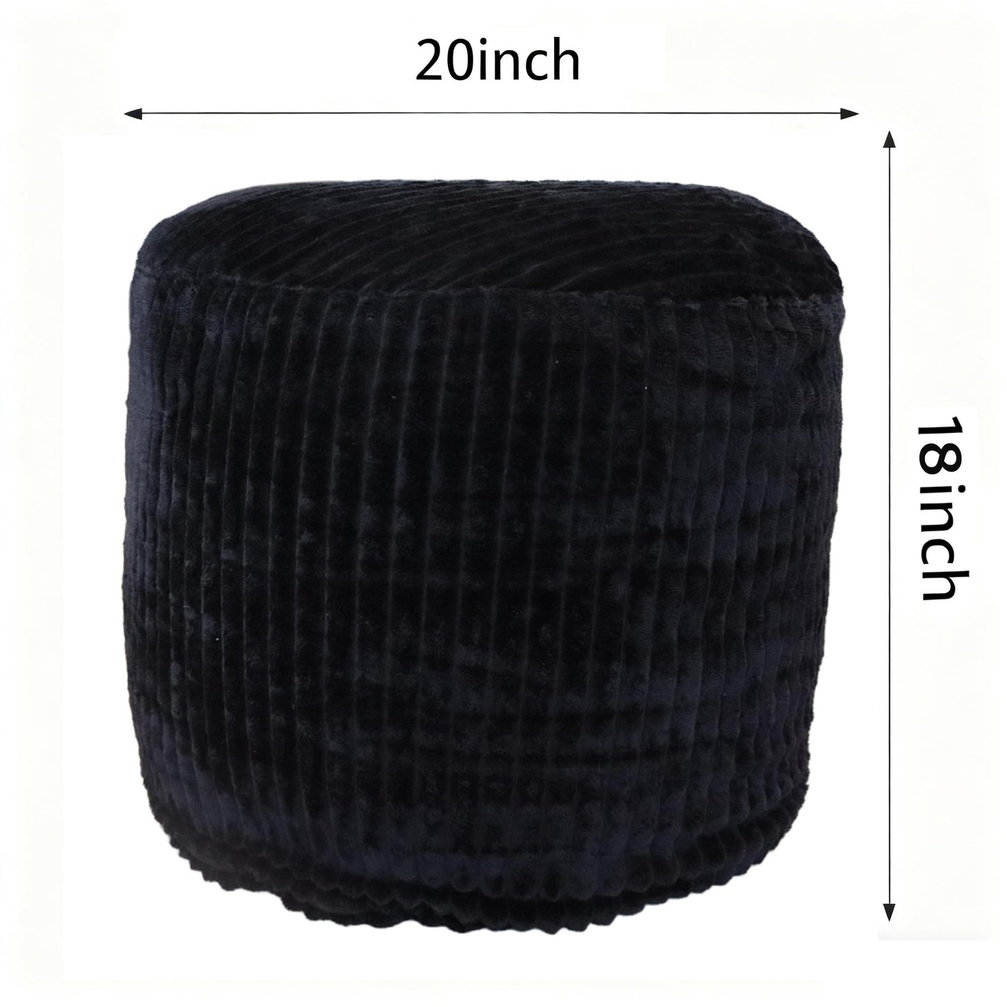 lygooh Unstuffed Footstool Bean Bag Cover Round Pouf Ottoman Foot Stool