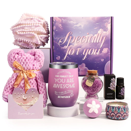 Lavender Pamper Gifts Sets for Women,Get Well Soon Gift,Spa Bath Set Gifts for Women,Self Care Package for Her Ideas for Siste,Ladies,Best