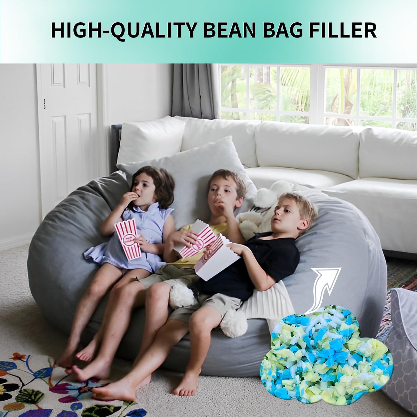 HONEHO 6.6KG Shredded Memory Foam Filling Bean Bag Chair Filler
