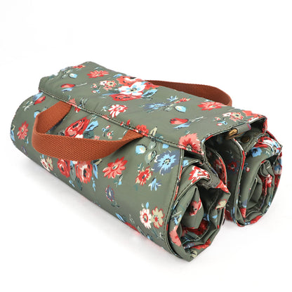Tourbn TOURBON Waterproof Canvas Bicycle Bike Rear Seat Carrier Luggage Storage Bag Cycling Double Roll-up Pannier Bag Rear Pack Flower Pattern