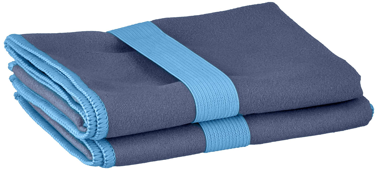 Playshoes Unisex Multifunctional Bath Towel Microfibre Portable Blanket Navy 40 x 80 cm - Pack of 2