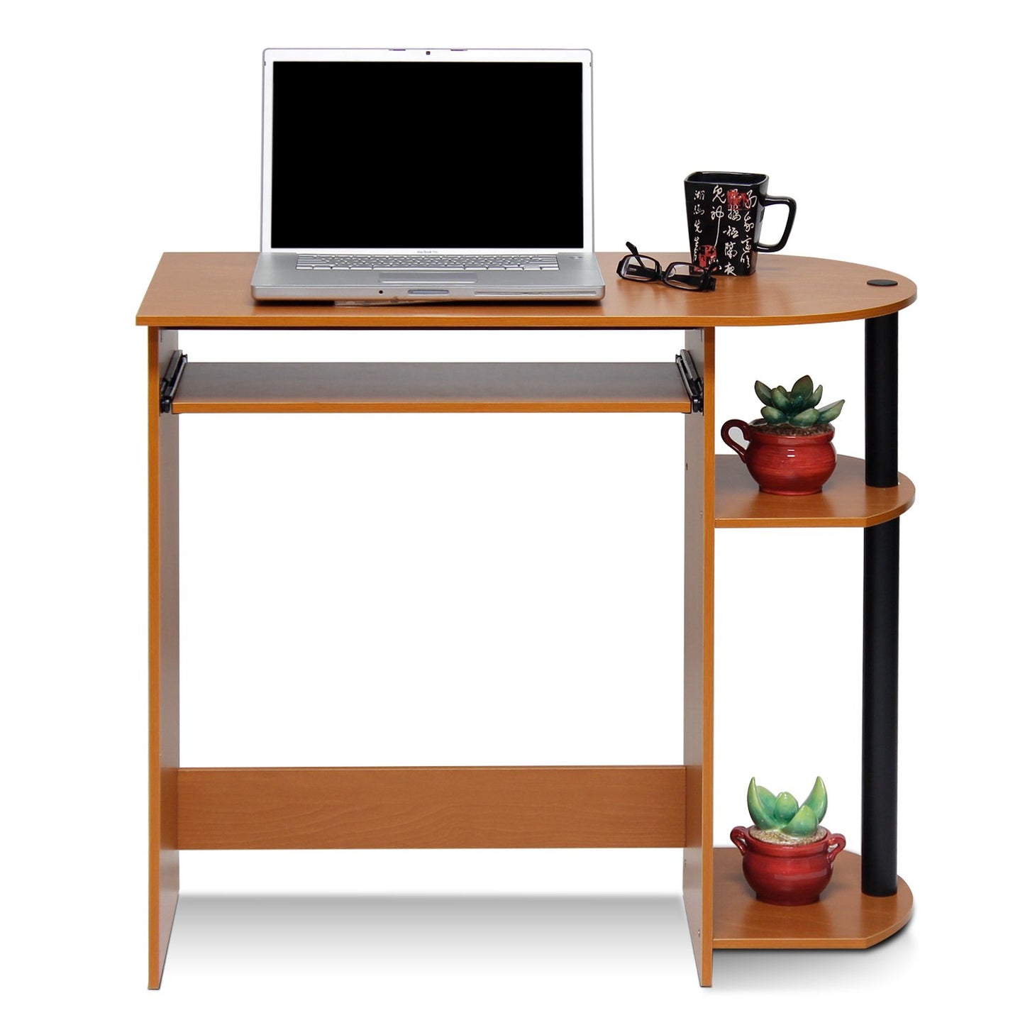 Furinno SIMPLISTIC 80cm Wide Gaming Desk with Keyboard Tray, Light Cherry