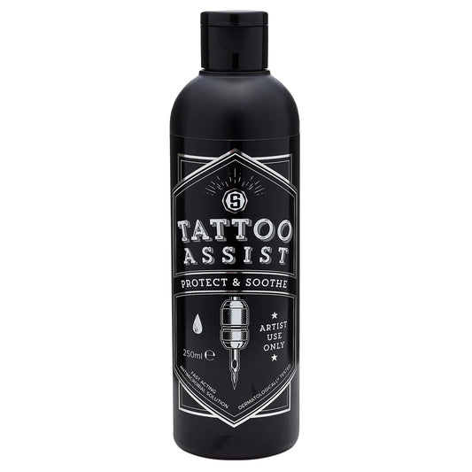 Tattoo Assist Solution for Artist Use - 250ml Skin Prep Cleanser with High Purity Hypochlorous to Cool, Soothe, & Support Natural Recovery - Pre