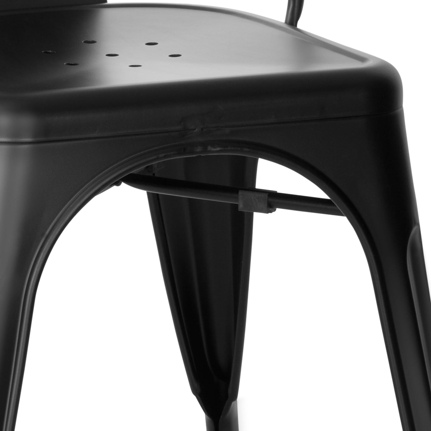 hjh OFFICE Vantaggio 645038 Bistro Chair Brush Metal Matt Black Bistro Chair in Industrial Design Stackable