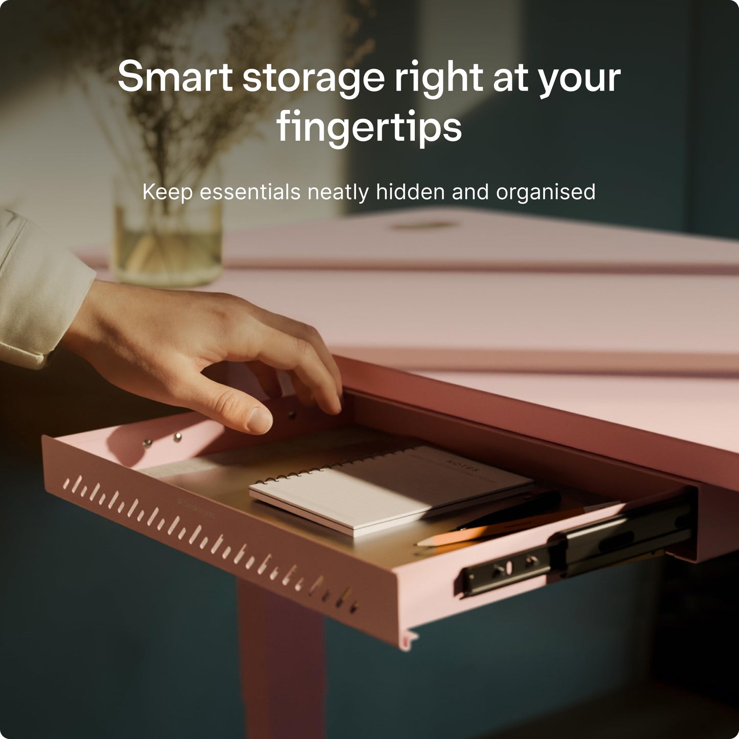 Desktronic Hidden Organizer, Under-Desk Storage Drawer - Easy Installation, Space-Saving, Large Capacity, Metal, for Office and Vanity