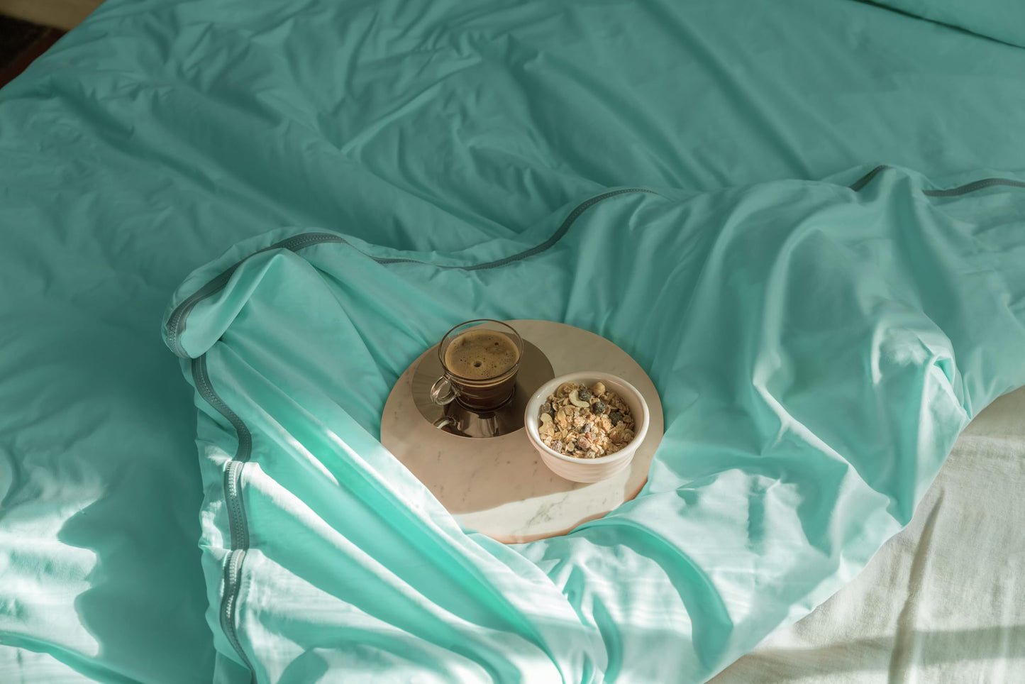 lekka EASY-CHANGE & EASY-IRON, ZIP-AROUND Duvet Cover Set for King Size Bed (Duck Egg) (Blue, Green, Teal, Aqua, Mint, Sage, Turquoise)