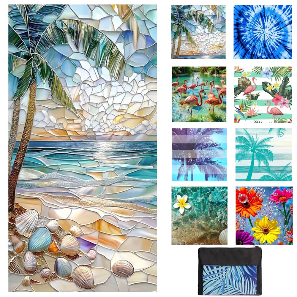 JAODFK Microfibre Beach Towel 71"X32" Quick Dry Lightweight Sand Free Extra Large Thin Towels Travel Essentials For Adults Womens Swim Bath