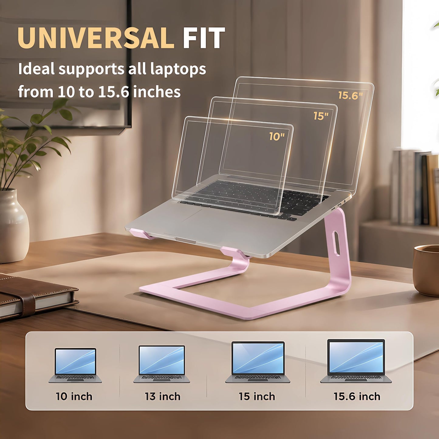 Orionstar Laptop Stand for Desk, Aluminum Laptop Riser, Portable Computer Stand for Apple Mac MacBook Air Pro 10-15.6 Inch Notebook Computer
