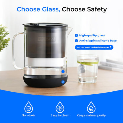 Waterdrop  Water Filter Jug, 1.5L Water Filter Jug with 2 Months Filter, NSF 53&42&372 Certified, Reduces PFOA/PFOS, Chlorine, Cadmium, Copper,