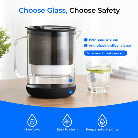 Waterdrop  Water Filter Jug, 1.5L Water Filter Jug with 2 Months Filter, NSF 53&42&372 Certified, Reduces PFOA/PFOS, Chlorine, Cadmium, Copper,