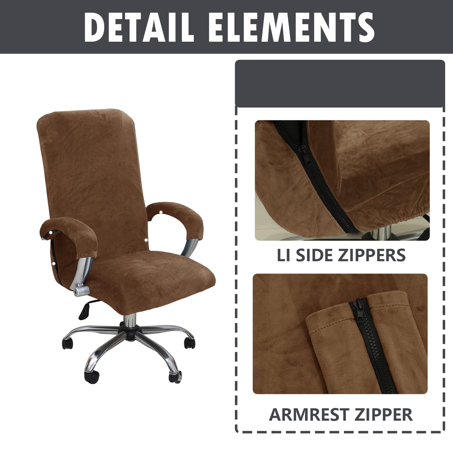 Bestenrose Velvet Office Chair Cover Stretch Computer Desk Armchair Covers