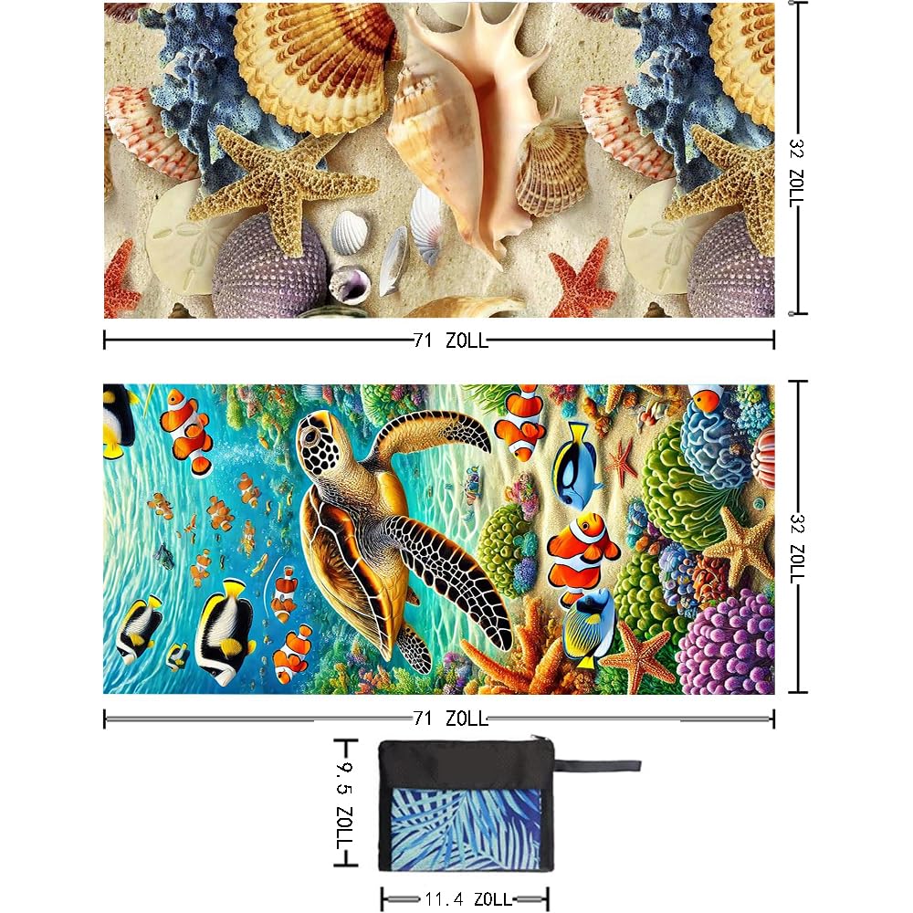JAODFK Microfibre Beach Towel 71"X32" Quick Dry Lightweight 2 Pcs Sand Free Extra Large Thin Towels Travel Essentials For Adults Womens Swim Bath