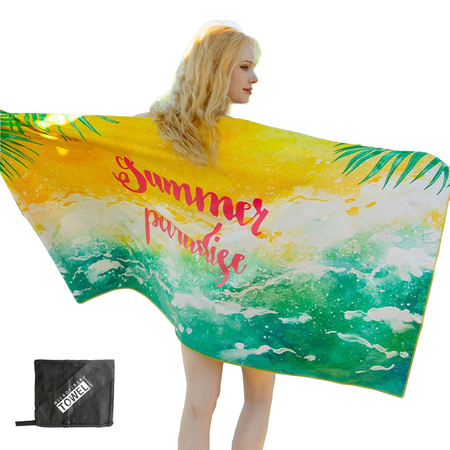 SEDEX Microfibre Beach Towel, 31.5"*63" Large Bath Towel for Adults Sand Free Lightweight Beach Towel Surf Camping Quick Dry Jumbo Beach Towels Swim